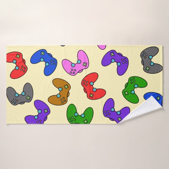Controladoras de videojuegos coloridas (Toalla de baño)