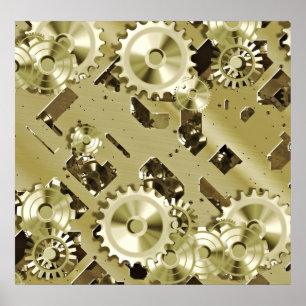 Controles de reloj de oro 2 Posters