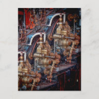 Controles de una tarjeta postal de la locomotora d