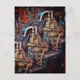 Controles de una tarjeta postal de la locomotora d