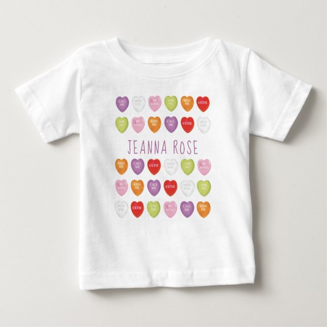 Conversación Corazones Nena Personalizada Camiseta (Anverso)