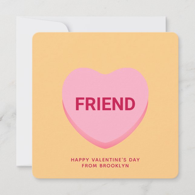 Conversación de naranja amigo corazón tarjeta de S (Anverso)