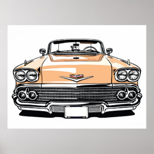 Convertible Clásico Retro Arte Pop Frontal