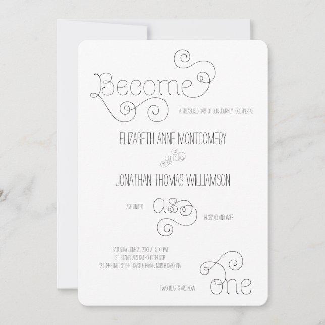 Conviértete en una invitación a la boda de guión b (Anverso)