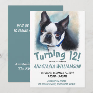 Convirtiendo 12 invitaciones de Boston Terrier