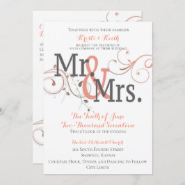 Convirtiéndose en Sr. y Sra. 5x7 Invitación a la b