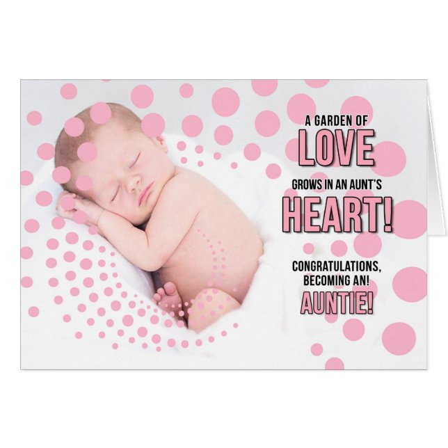 Convirtiéndose en una tía felicitaciones puntos ro (Anverso (Horizontal))