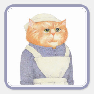 COOK CAT Grandes Pegatinas Cuadrados
