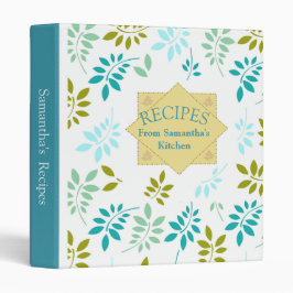 Cookbook Moderno De Moda Verde azulada Y Blanca
