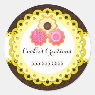 Cookie Bakery Damask Sellos de vieira amarilla