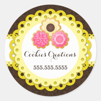 Cookie Bakery Damask Sellos de vieira amarilla