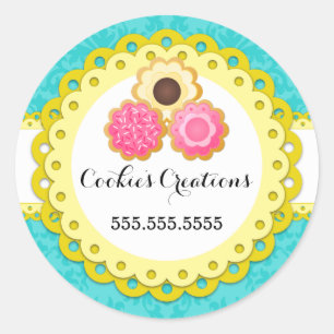 Cookie Bakery Damask Sellos de vieira amarilla