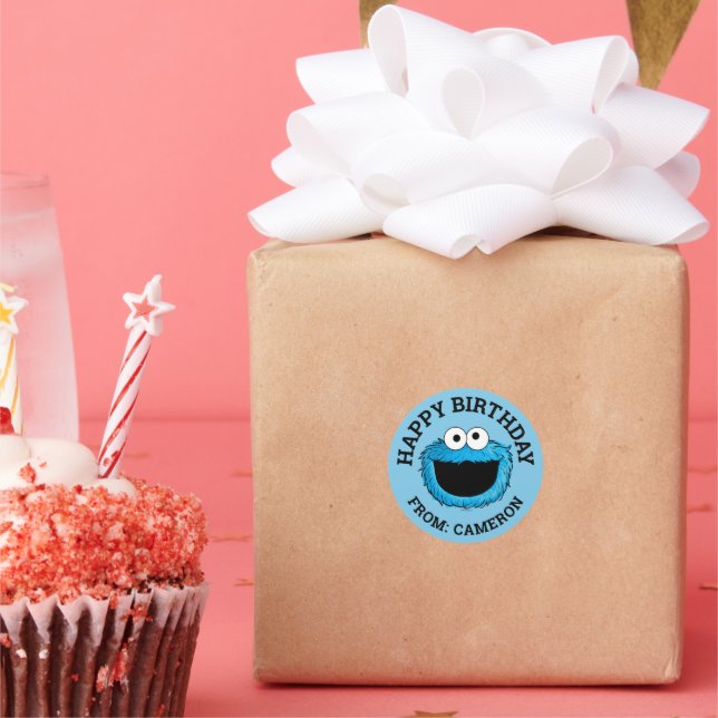 Cookie Monster | Etiqueta de regalo de cumpleaños  (Fiesta)