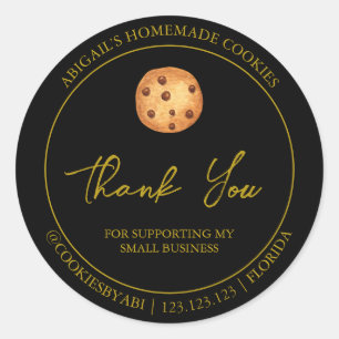 Cookies caseras simples etiqueta de agradecimiento