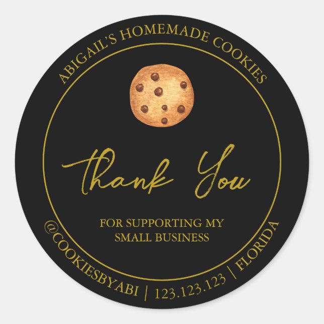 Cookies caseras simples etiqueta de agradecimiento (Anverso)