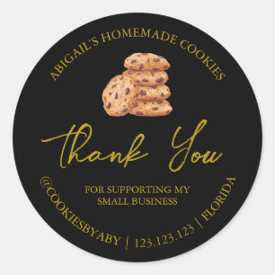 Cookies caseras simples etiqueta de agradecimiento