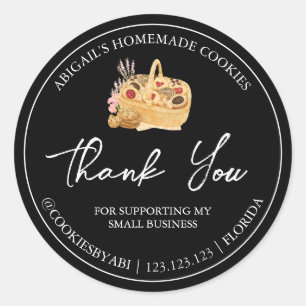 Cookies caseras simples etiqueta de agradecimiento