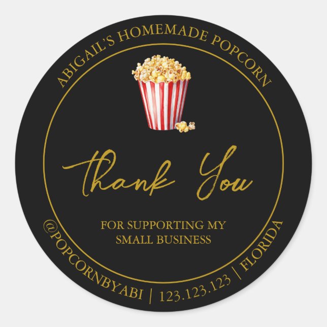 Cookies caseras simples etiqueta de agradecimiento (Anverso)