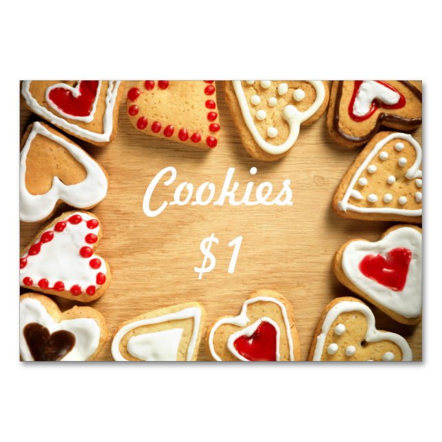 Cookies de tarjetas de señalización de mesa de ven (Anverso)
