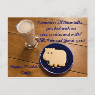 Cookies del Día de la Madre y postal de la leche