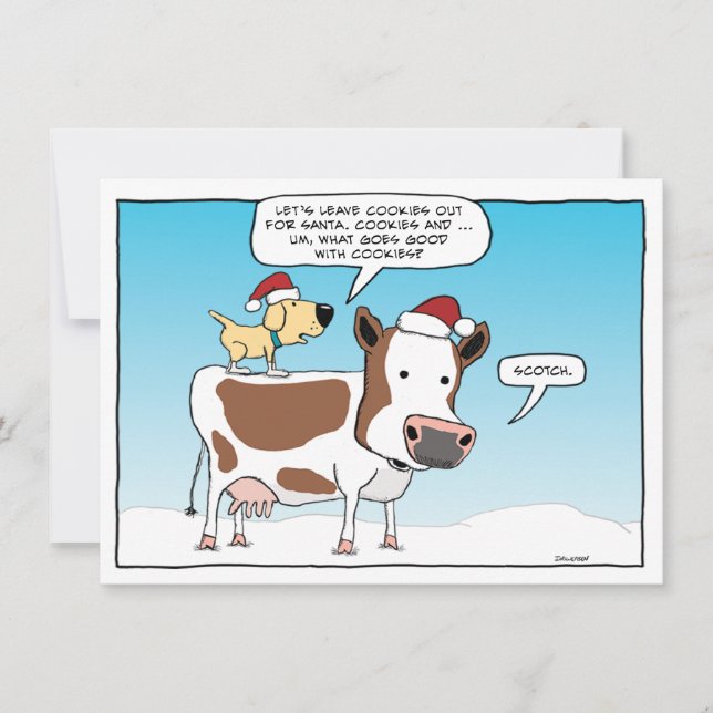 Cookies divertidas y whisky para Santa sobre Navid (Anverso)