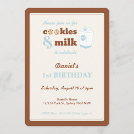 Cookies e Invitación a cumpleaños de la leche, mar