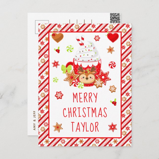 Cookies y Cocoa Rojo Feliz Navidad (Anverso / Reverso)