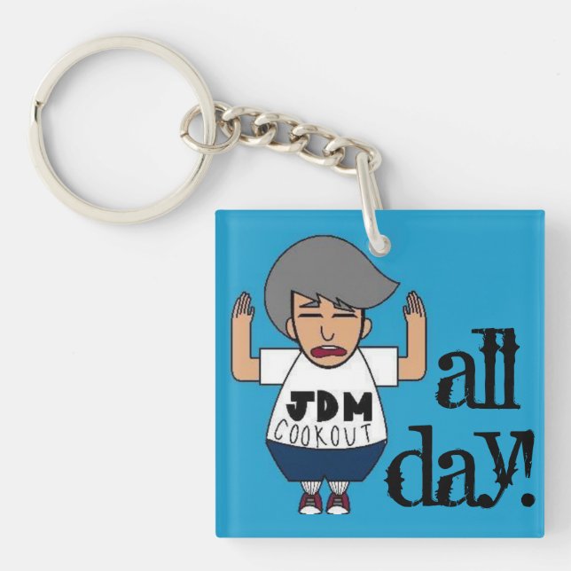 Cookout de JDM: "Porqué tan USDM?" Llavero (Frente)