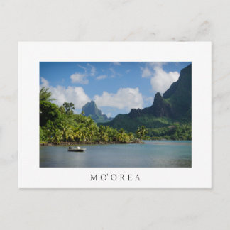 Cook's Bay, postal de texto blanco de Moorea