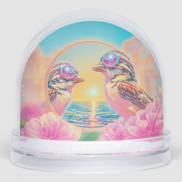 Cool Birds with Sunglasses at Sunset