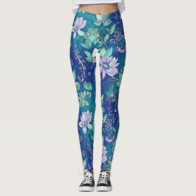 Cool colored Floral Leggings (Anverso)