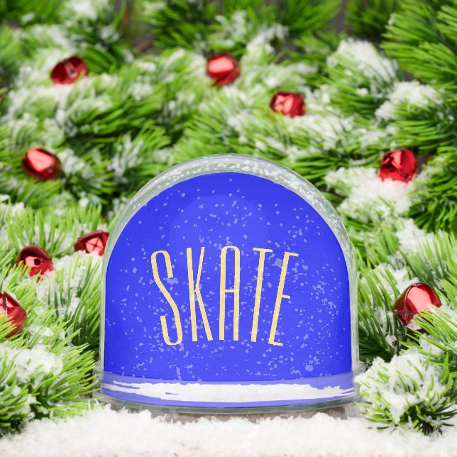 Cool Fun SKATE Text Vivid Royal Blue Background (Navidad)