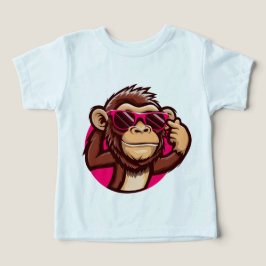 Cool Monkey Baby T-Shirt with Pink Sunglasses
