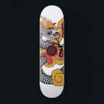 Cool Orange Black Dragon Skateboard<br><div class="desc">Personalized bold Asian art dragon skateboard with your initials in the middle.</div>