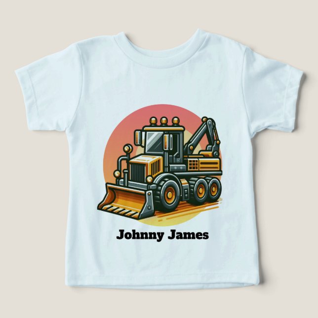 Cool Toddler Boys construction customizable  (Diseño delantero )
