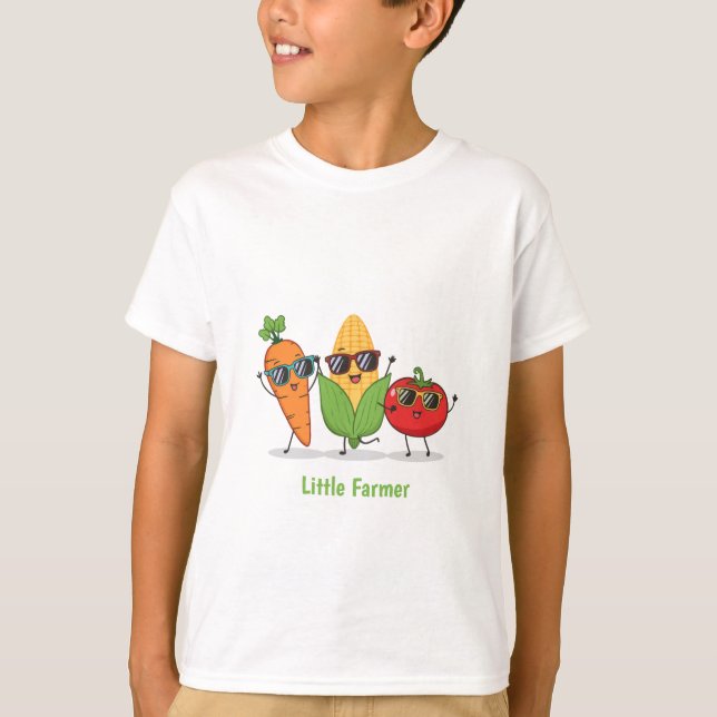Cool Veggie Crew - Divertida Camiseta Infantil de  (Anverso)