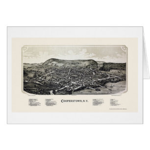 Cooperstown, mapa panorámico de NY - 1890