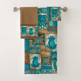 Coordenada hawaiano del Tapa de Pomaika'i Tiki -