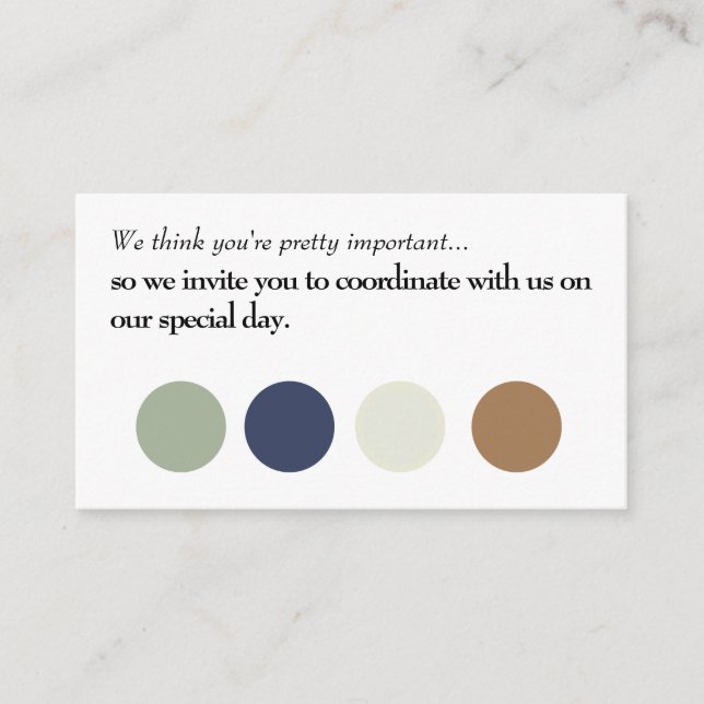 Coordenadas con la tarjeta de inserción del Boda d (Anverso)