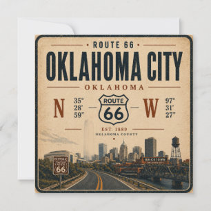 Coordenadas de la ruta 66 de Oklahoma City Invitac