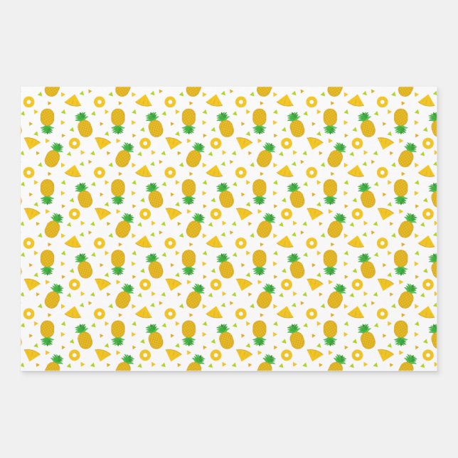 Coordenadas de papel de envolver inspirado en piña (Anverso)