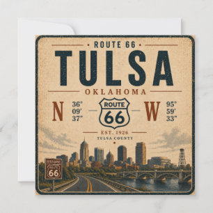 Coordenadas de viaje de la ruta 66 de Tulsa Invita