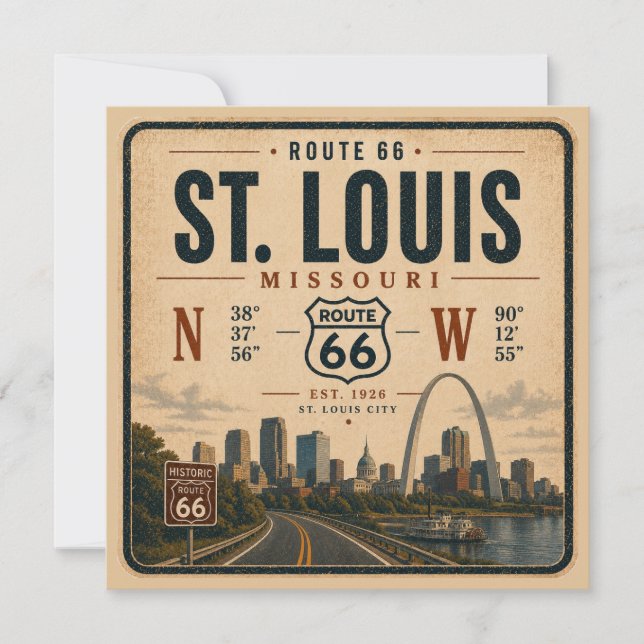Coordenadas del Arco de la Ruta 66 de St Louis Inv (Anverso)