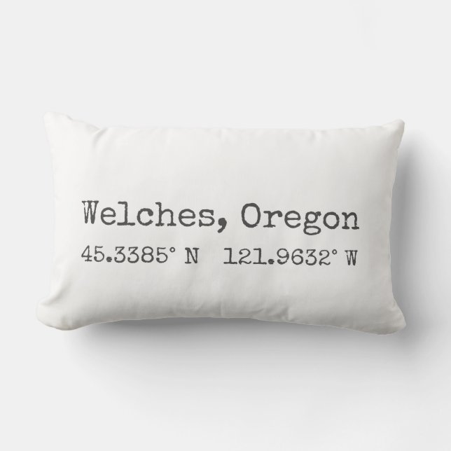 Coordenadas del mapa de Welches, Oregon Almohada l (Anverso)