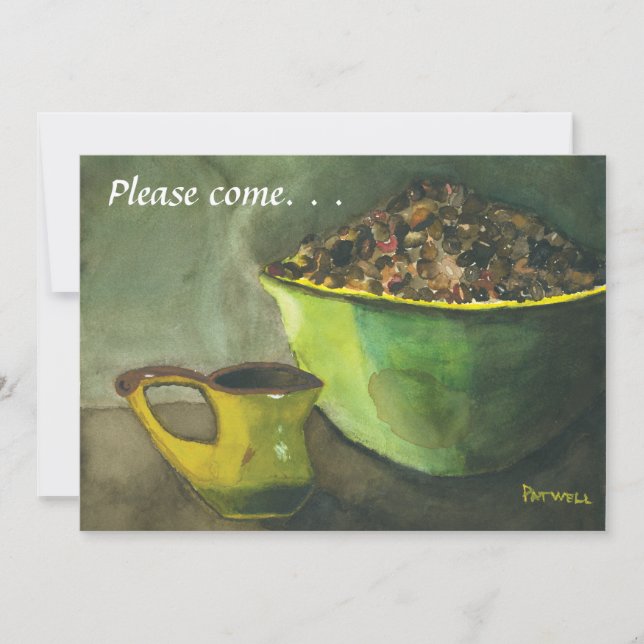 Copa al vapor de café Domingo Invitación a Brunch (Anverso)