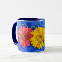 Copa Art Mug de tres flores de margarita