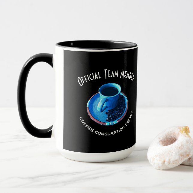 Copa Azul de Café Lover y Saucer Personalizado (Con donut)