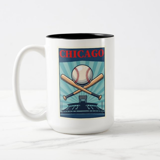 Copa Coffee de Chicago con temática de béisbol (Izquierda)