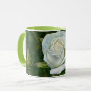 Copa de Arte de Arte de Jardín de Flor de Rosa Bla