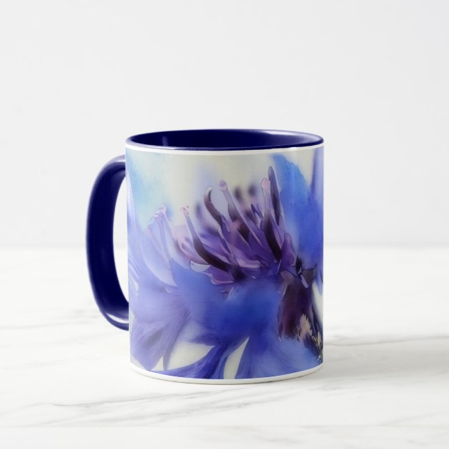 Copa de Arte de Flor de Cornflower Azul (Anverso izquierdo)